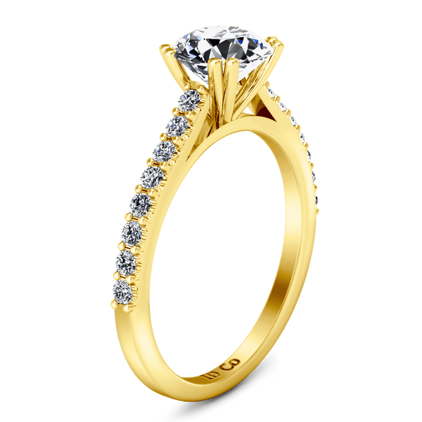 Pave Diamond EngagementRing Legacy 14K Yellow Gold