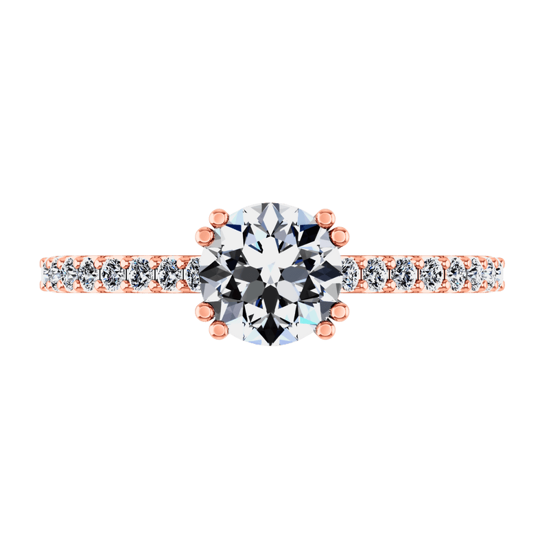 Pave Diamond Engagement Ring Legacy 14K Rose Gold