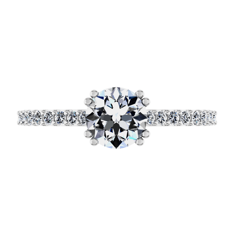 Round Diamond Pave Engagement Ring Legacy 14K White Gold