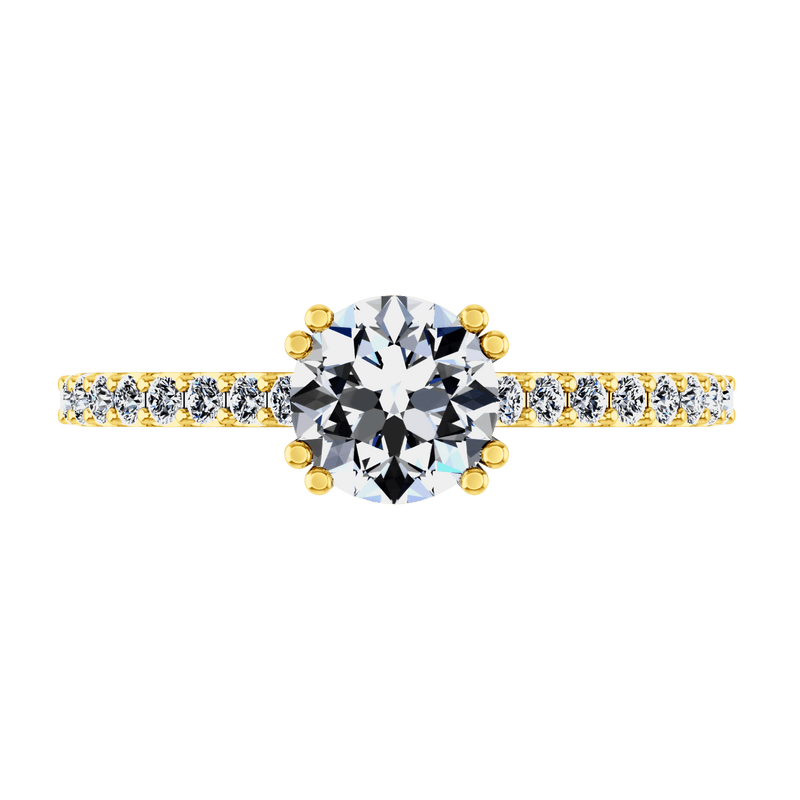 Pave Diamond EngagementRing Legacy 14K Yellow Gold