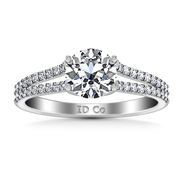 Round Diamond Pave Engagement Ring Dream 14K White Gold