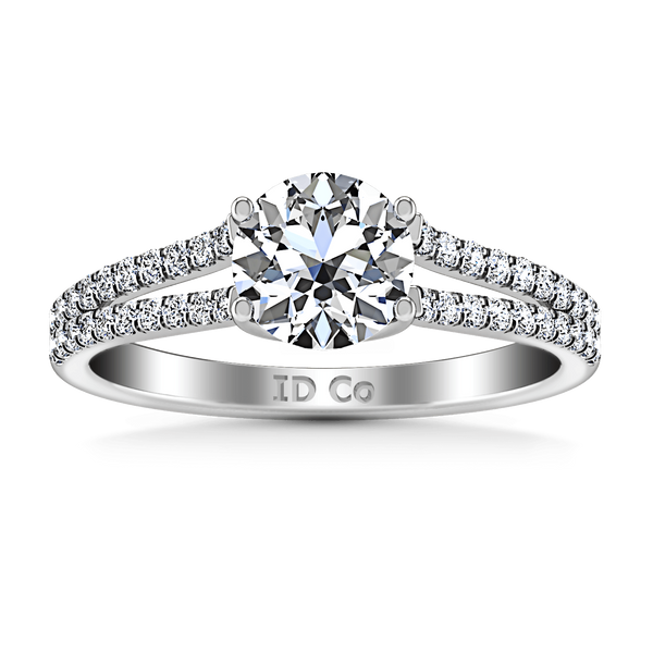 Round Diamond Pave Engagement Ring Dream 14K White Gold