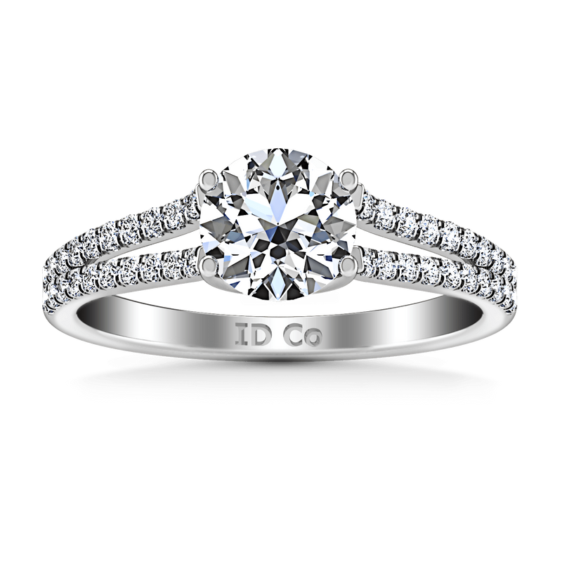 Round Diamond Pave Engagement Ring Dream 14K White Gold