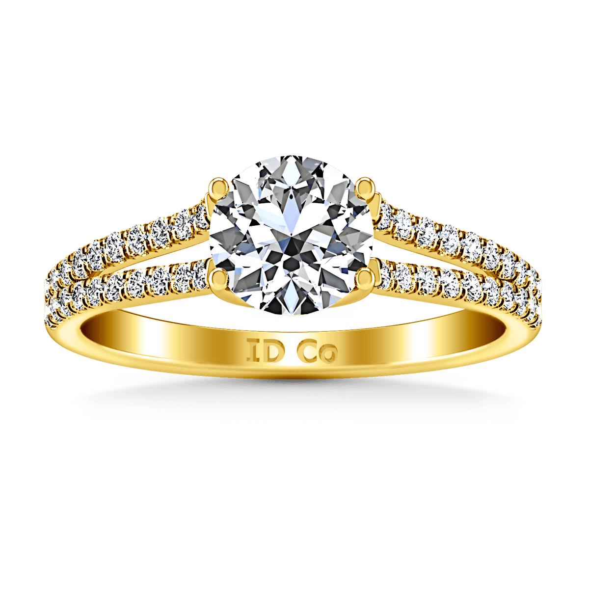 Pave Diamond EngagementRing Dream 14K Yellow Gold