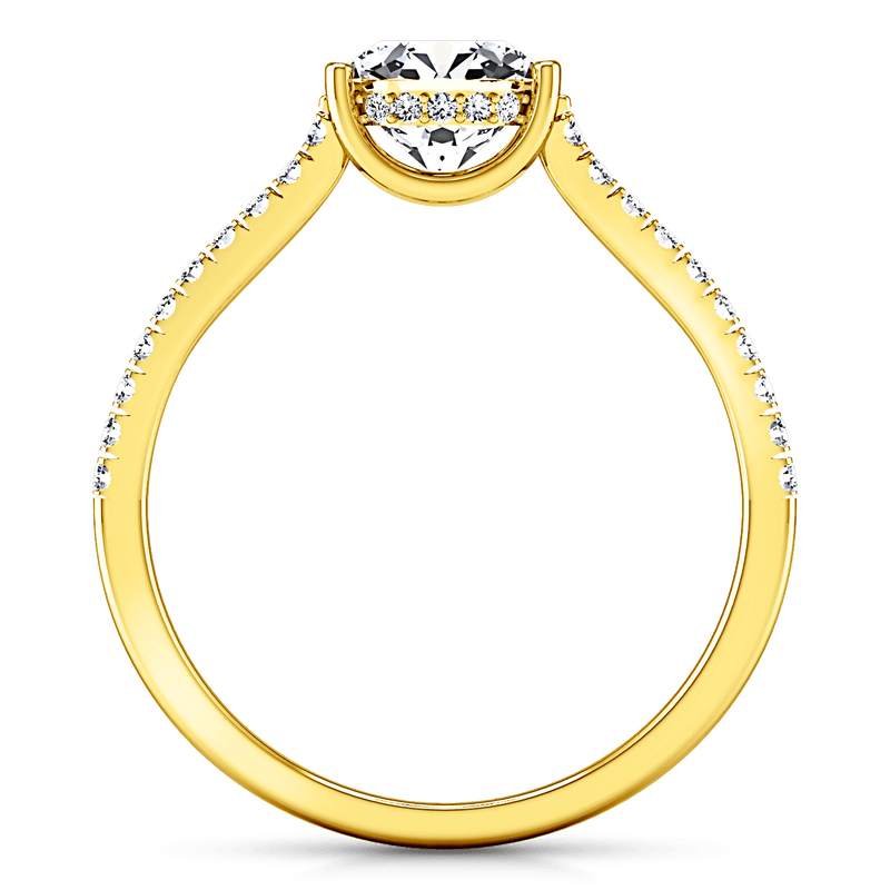Pave Diamond EngagementRing Dream 14K Yellow Gold