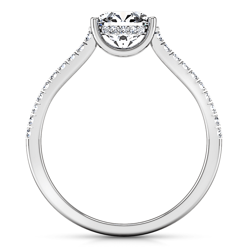 Round Diamond Pave Engagement Ring Dream 14K White Gold