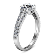 Round Diamond Pave Engagement Ring Dream 14K White Gold