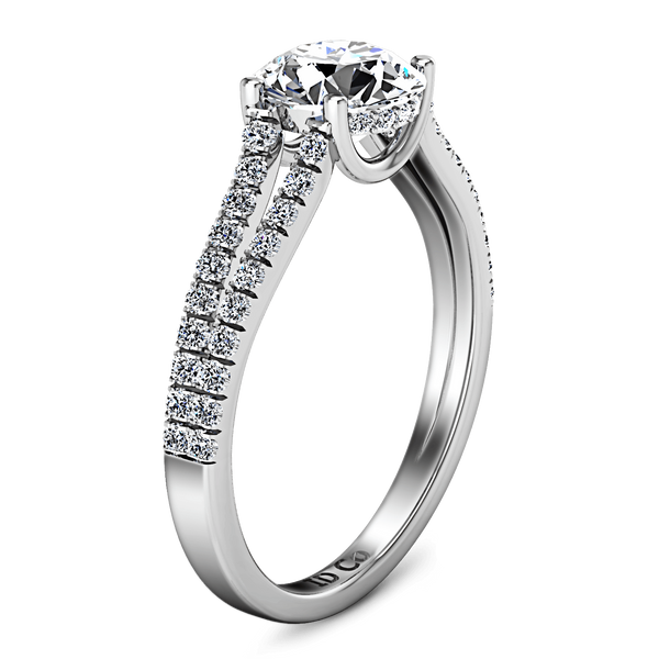 Round Diamond Pave Engagement Ring Dream 14K White Gold