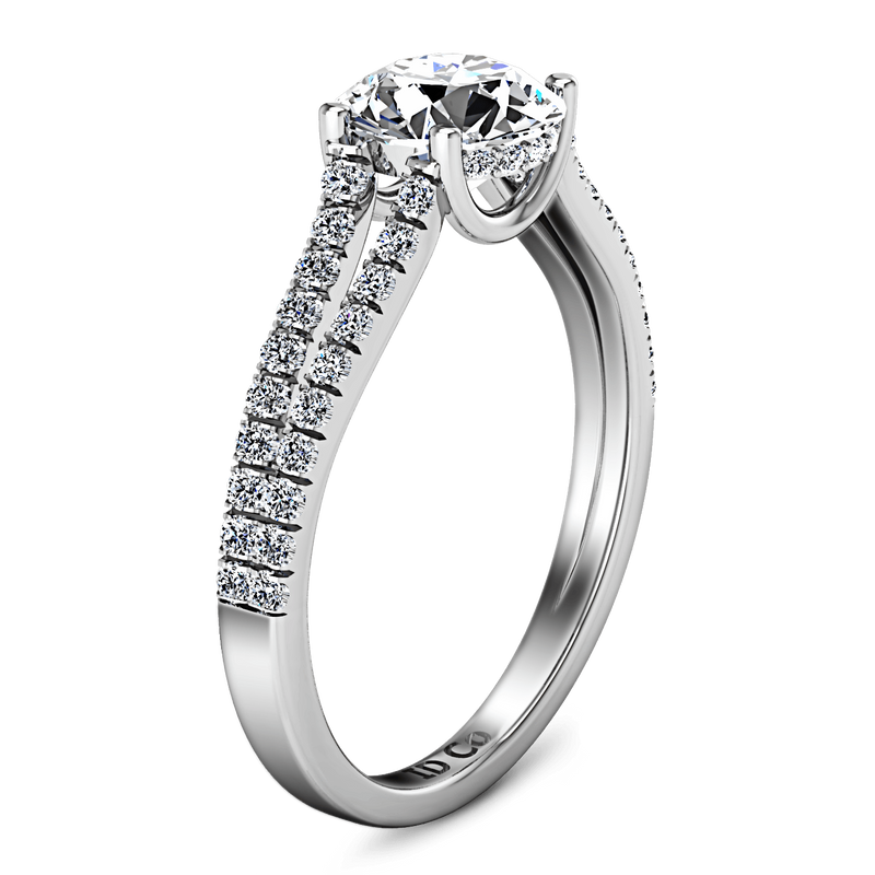 Round Diamond Pave Engagement Ring Dream 14K White Gold