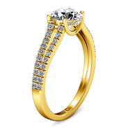 Pave Diamond EngagementRing Dream 14K Yellow Gold