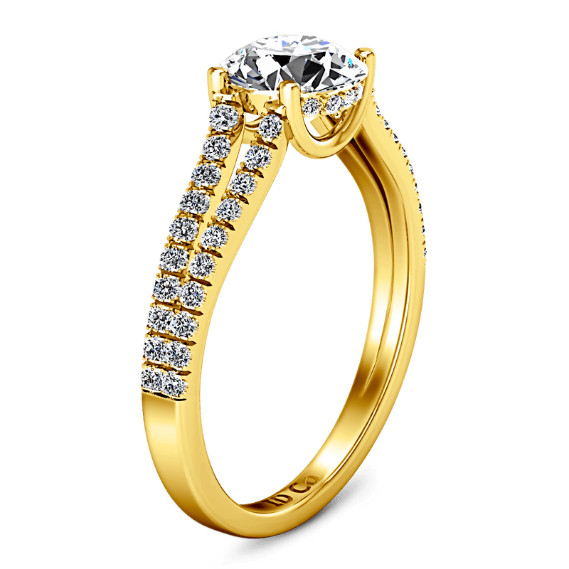 Pave Diamond EngagementRing Dream 14K Yellow Gold