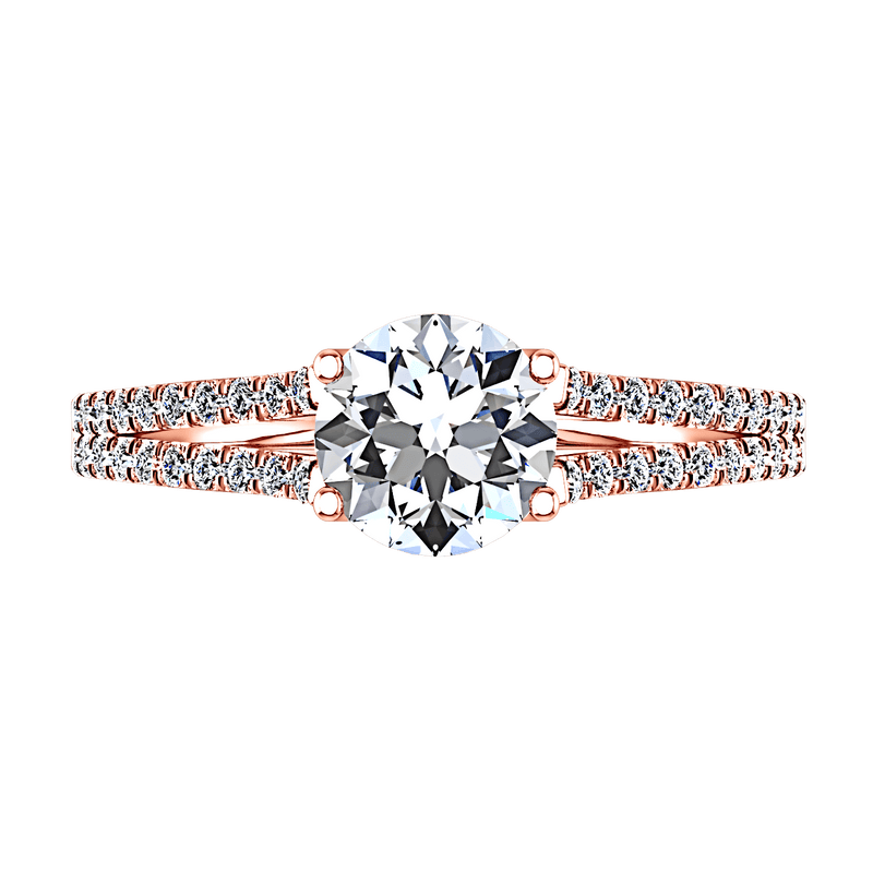 Pave Diamond Engagement Ring Dream 14K Rose Gold