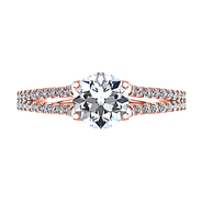 Pave Diamond Engagement Ring Dream 14K Rose Gold