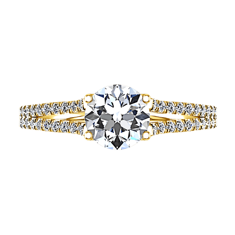 Pave Diamond EngagementRing Dream 14K Yellow Gold