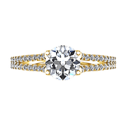 Pave Diamond EngagementRing Dream 14K Yellow Gold