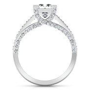 Pave Princess Cut Diamond Engagement Ring Isabella 14K White Gold