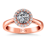 Halo Diamond Engagement Ring Soleil 14K Rose Gold