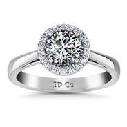 Round Diamond Halo Engagement Ring Soleil 14K White Gold