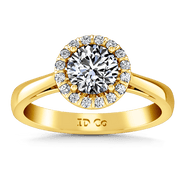 Halo Diamond Engagement Ring Soleil 14K Yellow Gold