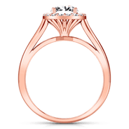 Halo Diamond Engagement Ring Soleil 14K Rose Gold