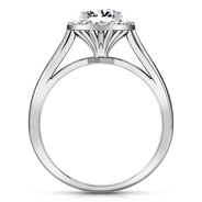 Round Diamond Halo Engagement Ring Soleil 14K White Gold