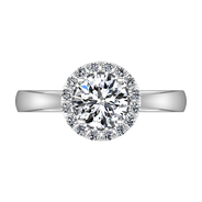 Round Diamond Halo Engagement Ring Soleil 14K White Gold
