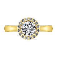 Halo Diamond Engagement Ring Soleil 14K Yellow Gold