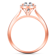 Halo Diamond Princess Cut Engagement Ring Lumiere 14K Rose Gold