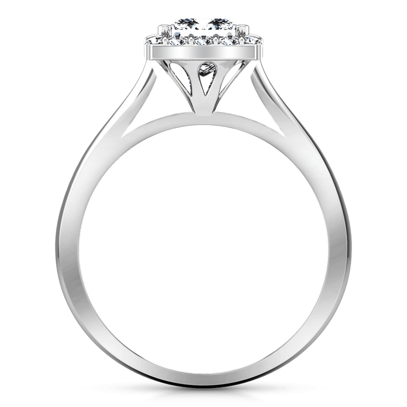 Halo Princess Cut Diamond Engagement Ring Lumiere 14K White Gold