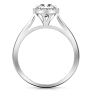 Halo Princess Cut Diamond Engagement Ring Lumiere 14K White Gold