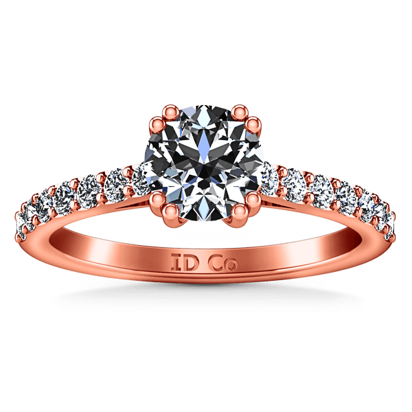 Pave Diamond Engagement Ring Michelle 14K Rose Gold