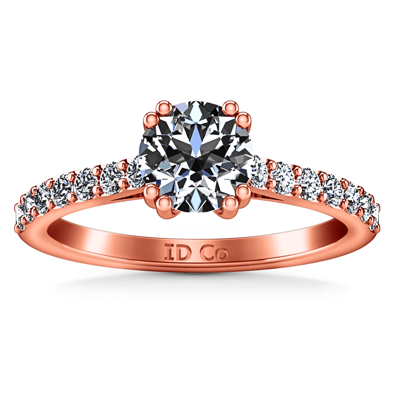 Pave Diamond Engagement Ring Michelle 14K Rose Gold