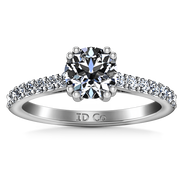 Round Diamond Pave Engagement Ring Michelle 14K White Gold
