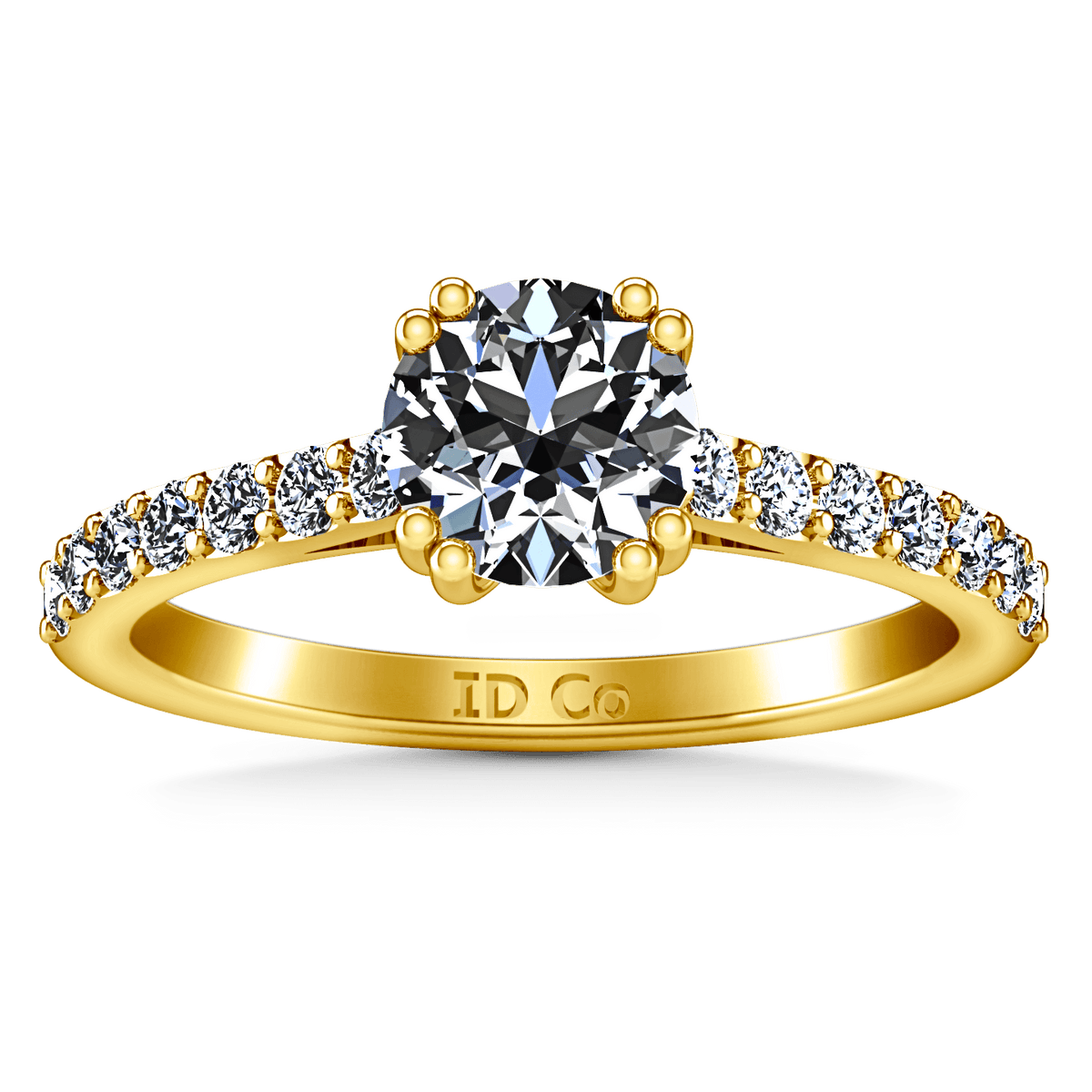 Pave Diamond EngagementRing Michelle 14K Yellow Gold