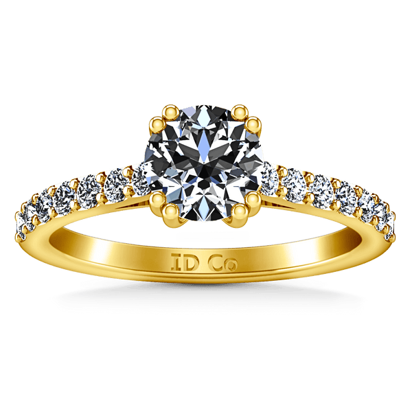 Pave Diamond EngagementRing Michelle 14K Yellow Gold