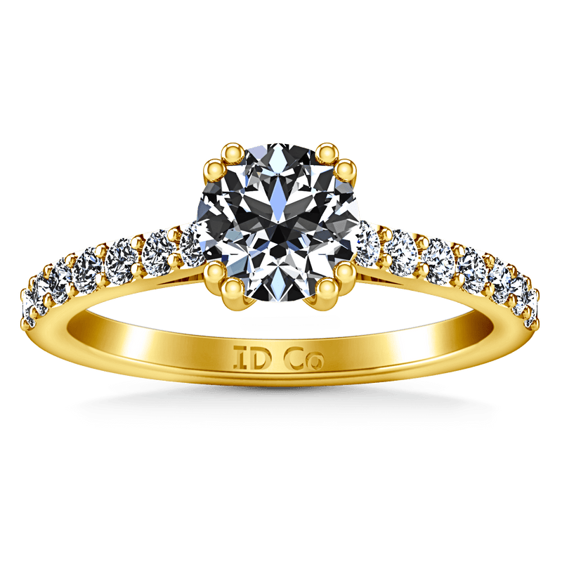 Pave Diamond EngagementRing Michelle 14K Yellow Gold
