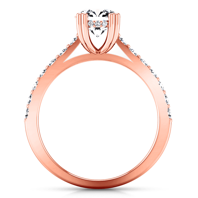 Pave Diamond Engagement Ring Michelle 14K Rose Gold