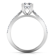 Round Diamond Pave Engagement Ring Michelle 14K White Gold