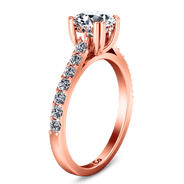 Pave Diamond Engagement Ring Michelle 14K Rose Gold