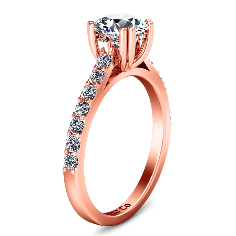 Pave Diamond Engagement Ring Michelle 14K Rose Gold