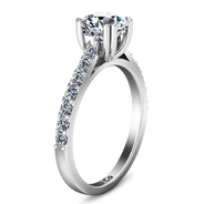 Round Diamond Pave Engagement Ring Michelle 14K White Gold