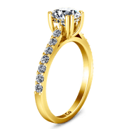Pave Diamond EngagementRing Michelle 14K Yellow Gold