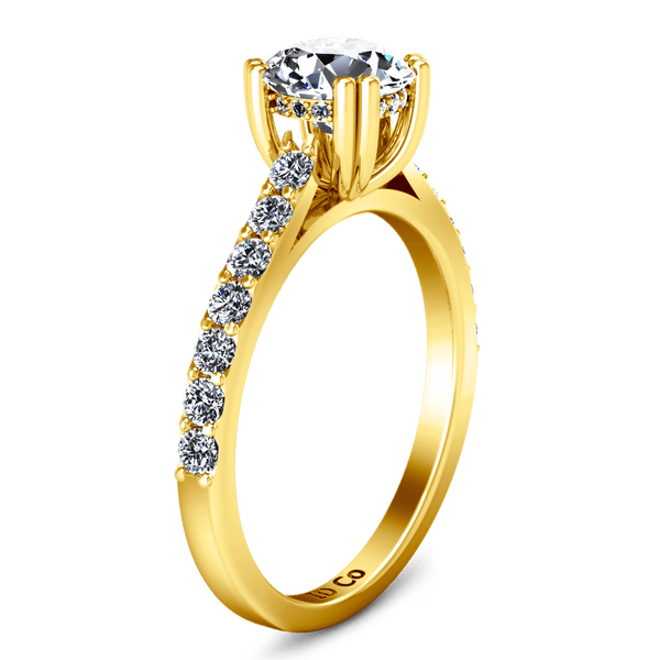 Pave Diamond EngagementRing Michelle 14K Yellow Gold