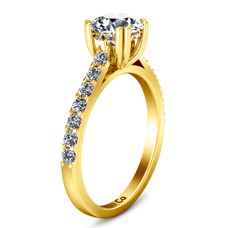 Pave Diamond EngagementRing Michelle 14K Yellow Gold