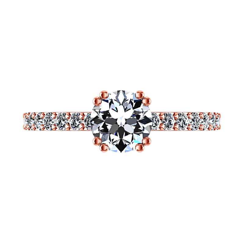 Pave Diamond Engagement Ring Michelle 14K Rose Gold