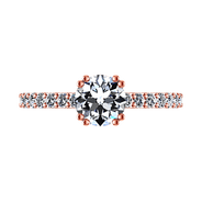 Pave Diamond Engagement Ring Michelle 14K Rose Gold
