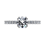 Round Diamond Pave Engagement Ring Michelle 14K White Gold