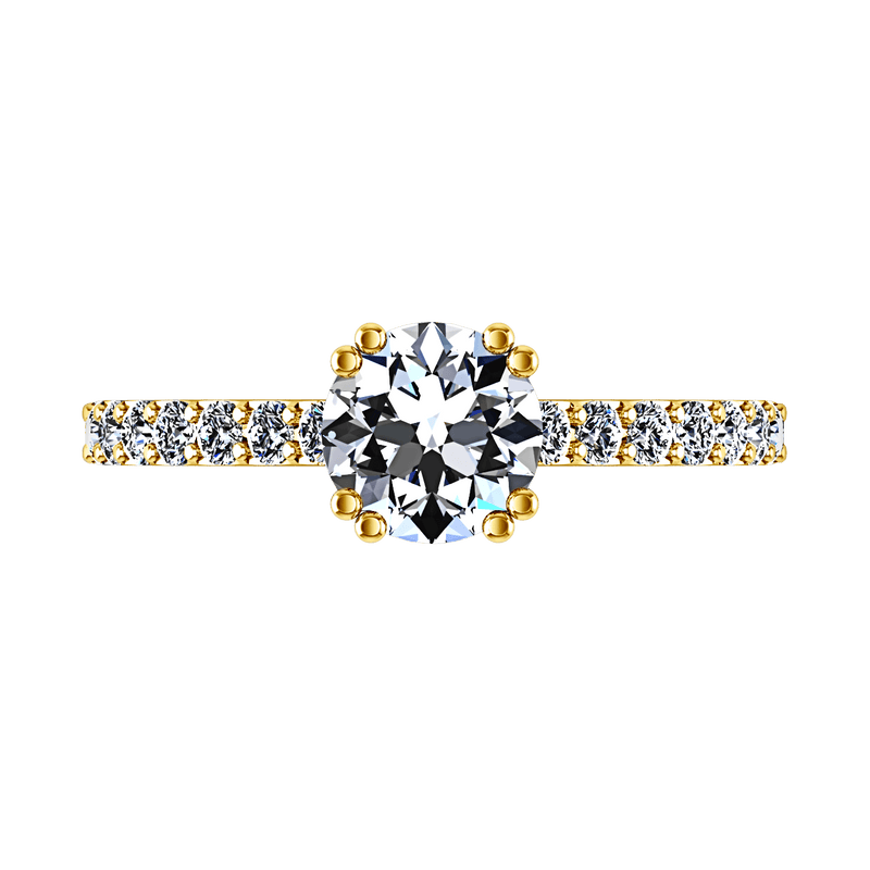 Pave Diamond EngagementRing Michelle 14K Yellow Gold