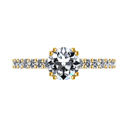 Pave Diamond EngagementRing Michelle 14K Yellow Gold