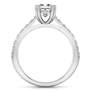 Pave Princess Cut Diamond Engagement Ring Jasmine 14K White Gold